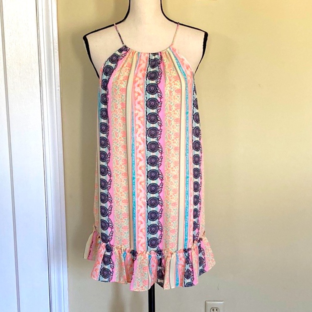 CeCe Floral Halter Shift Dress